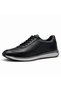 Genuine Leather Men's Black Casual Shoes – Orthopedic, Ultra Comfortable, Non-Slip Sole, Daily Sneakers - 2