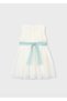 Girl's Embroidered Tulle Dress Cream - 3