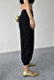 Women's Black Stone-Faced Modal Pants - 3