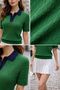 Polo Collar Knitted Hairbraided T-Shirt/Women's - 2