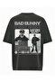 تي شيرت كبير الحجم قابل للغسل ومطبوع من Bad Bunny