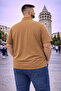 Men's Large Size Short Sleeve Coffee Polo Printed T-Shirt - 5