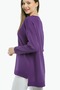 V-neck Long T Sleeve Back Long Front Short Slit Loose Cut Seasonal Basic Loose Knitwear Sweater - 2