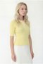 Half Pat Button Polo Neck Short Sleeve Knitwear Blouse Av4071 - 3