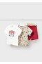Baby Boy Two T-Shirts Combed Cotton Shorts Set Red