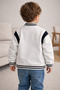Çi̇koby 95% Cotton Unisex Children's Cardigan |   Front Snap Fasteners, Knitwear Tape, Double Pockets, Seasonal White - 4