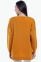 V-neck Long T Sleeve Back Long Front Short Slit Loose Cut Seasonal Basic Loose Knitwear Sweater - 2