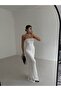 Strapless Lace Fish Cut Long Evening Dress - 8