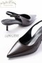 Luji̇nstore 4 cm Heel Back Open Pointed Toe Women's Heeled Evening Dress Shoes - 2