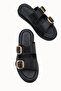 Mira Amara Women's Double Buckle Slippers 00120403 Black
