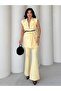Belted Sleeveless Blazer Suit with Flap Pocket - 3