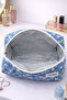 Blue Makeup and Travel Bag & Organizer with Pocket Detail - 3