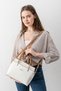 Pera Adjustable Strap Large Volume Women's White Tan Handbag and Wallet Combination Pbu54041002 - 2