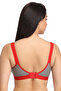 Supportz Non-Padded Non-Wired Colorblocked Full Coverage Bra in Red & Grey - Cotton - 4
