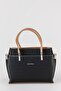 Pera Adjustable Strap, Embossed Lettering, Large Volume Women's Black Tan Hand and Shoulder Bag Pbu5404 - 4