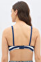 Padded Non-Wired Full Cup Floral Print T-shirt Bra in Navy - 5