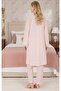 New Season Pink Breastfeeding-Friendly Spanish Sleeve Design Maternity Pajama Set 3-Piece Set - 4
