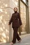 Elastic Waist Cross-Tie Modal Suit - Dark Brown - K. Brown
