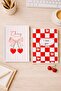A5 Spiral Cardboard Cover Set of 2 Lined School Notebooks 80 Sheets Cherry