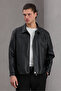 New Season Premium Quality Men's Black Zippered Faux Leather Jacket