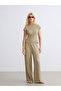 Nevavm Women's Textured High Neck Bodysuit with a Difference - 2