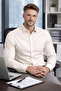 Slim Fit Long Sleeve Cotton Satin Suit Shirt for Office Men - 2