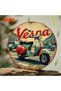 Round 20X20CM 2D Flat, 2D Flat Retro Vesna Scooter Metal Wall Art - Vintage Aluminum Tin Sign, 19.69 - 7