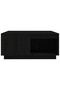 Coffee table, black, 80x81x36.5 cm, solid pine wood - 5