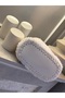 Women's Teddy Plush Handmade Shoulder Bag in White Color with Leather Details - 7