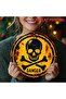 20x20 2D Flat, 1pc Vintage Pirate-Themed Skull & Bones Wrought Iron Wall Sign - 19.81cm Round Metal - 2