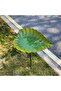 Bird Baths for Outdoors,Bird Feeder Bath,Leaf Shape Detachable Pole Birdfeeder with Metal Stake f...