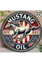 Round 20X20CM [Vintage Metal Sign] Vintage 8-Inch Round Metal Sign - "MUSTANG 577° 957° OIL" with Ru - 2