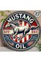 Round 20X20CM [Vintage Metal Sign] Vintage 8-Inch Round Metal Sign - "MUSTANG 577° 957° OIL" with Ru - 3