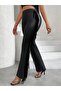 Women's High Waist Side Tassel Leather Trousers - 3