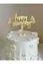 3pcs Gold 3pcs Modern "Anniversary" PMMA Cake Topper - Mirror Gold Acrylic, Happy Anniversary/Weddin - 7