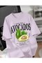 Unisex Men'S/Women's Awacado Custom Printed Oversize Cotton T-Shirt