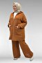 67035 Plus Size Hooded Zippered Muslin Pants Set - Cinnamon - 5
