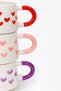 Set of 6 Heart-Shaped Ceramic Coffee Cups with Colorful Handles - 2