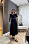 Belted Madonna Collar Midi Dress Black - 6