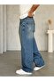 Men's Blue Baggy Extra Loose Distressed Jean Denim Pants - 3