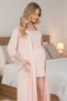 New Season Powder Long Dressing Gown with Lace Special Design Summer Maternity Dressing Gown Pajama Set - 8