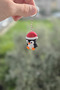 Christmas Themed Knitted Patterned Penguin Keychain – with Red Hat |   Hard and Weighted Figure - 3