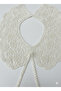 Mineşarpt Ecru Embroidered Lace Detachable Collar in Cream Color – Stylish Collar Accessory with Detachable Tie - 2