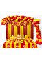 Luxury Plate and Cup Yellow Red Fan (Super Set) with Backdrop Concept Birthday Party Set Decoration