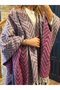 Double-Sided Knitwear Poncho Shawl Women's Clothing Accessory - 3