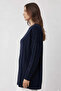 Patterned Tunic N3174 Navy Blue - 2