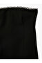 Lace Detailed Strapless Neckline Sleeveless Crepe Mini Dress - 5