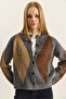 Women's Anthracite Bakalava Patterned Shawl Cardigan with Buttons 20264002 - 5