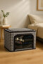 Closet Organizer – Black Houndstooth Patterned |   1 Piece |   Foldable Clothing Organizer with Steel Support - 7