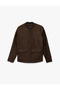 Long Sleeve Flap Pocket College Collar Zippered Faux Suede Bomber Jacket - 3